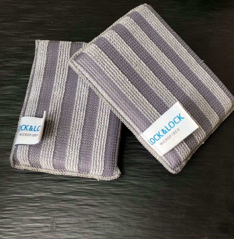 Combo 2 miếng rửa chén lock&lock microfiber chùi rửa đa năng wel028 wel029