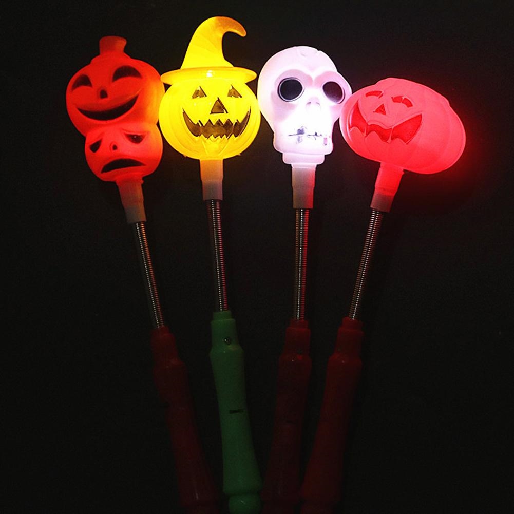 CW Halloween Led Luminous Stick 3 Modes Colorful Pumpkin Spring Puzzle Toy