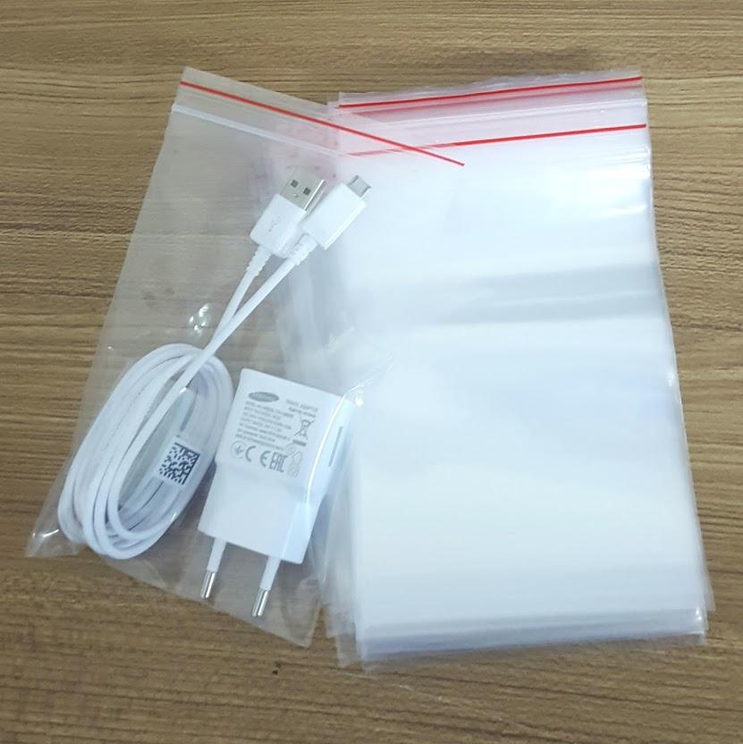 500g túi zip trong chỉ đỏ 10x15cm - zipper viền đỏ