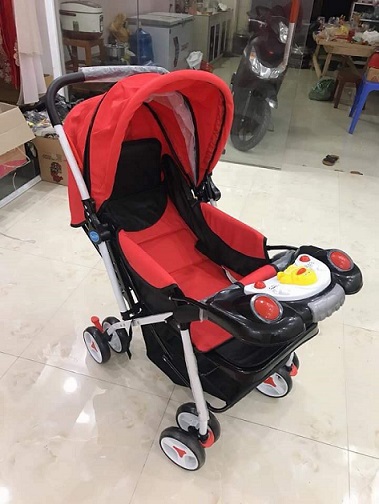 Xe đẩy sơ sinh 2 chiều 3 tư thế gấp gọn có nhạc cho bé.Bảo hành 12 tháng