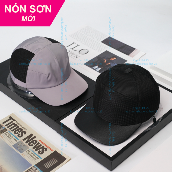 1 cặp 2 nón sơn đen chóp khiên và xám chóp vuốt chính hãng hàng chuẩn tem 7 màu cao cấp mới / nón kết sơn