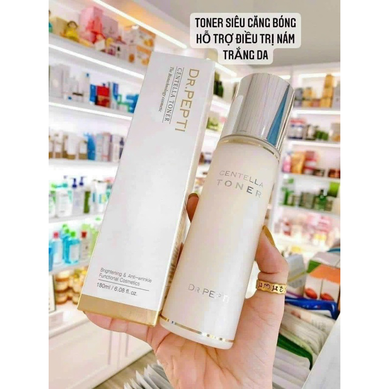 Tonner cân bằng da Dr Pepti Centella dưỡng trắng se khít lỗ chân lông 180ml
