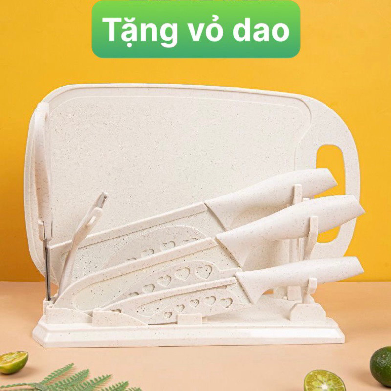 Bộ dao thớt nhà bếp 7 món - dao ăn dặm cho bé, dao nhà bếp chuyên nghiệp, dao chống gỉ chống dính, bộ dao kéo cho bé