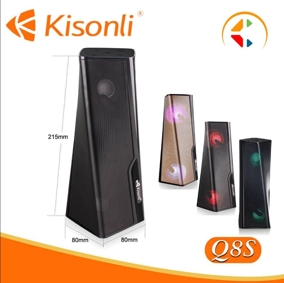 Loa, dàn âm thanh chính hãng,Loa nghe nhạc, Loa mini | Loa nghe nhạc Bluetooth Loa Bluetooth Kisonli Q8S hổ trợ đa kết nối. chất lượng âm thanh tuyệt đỉnh.