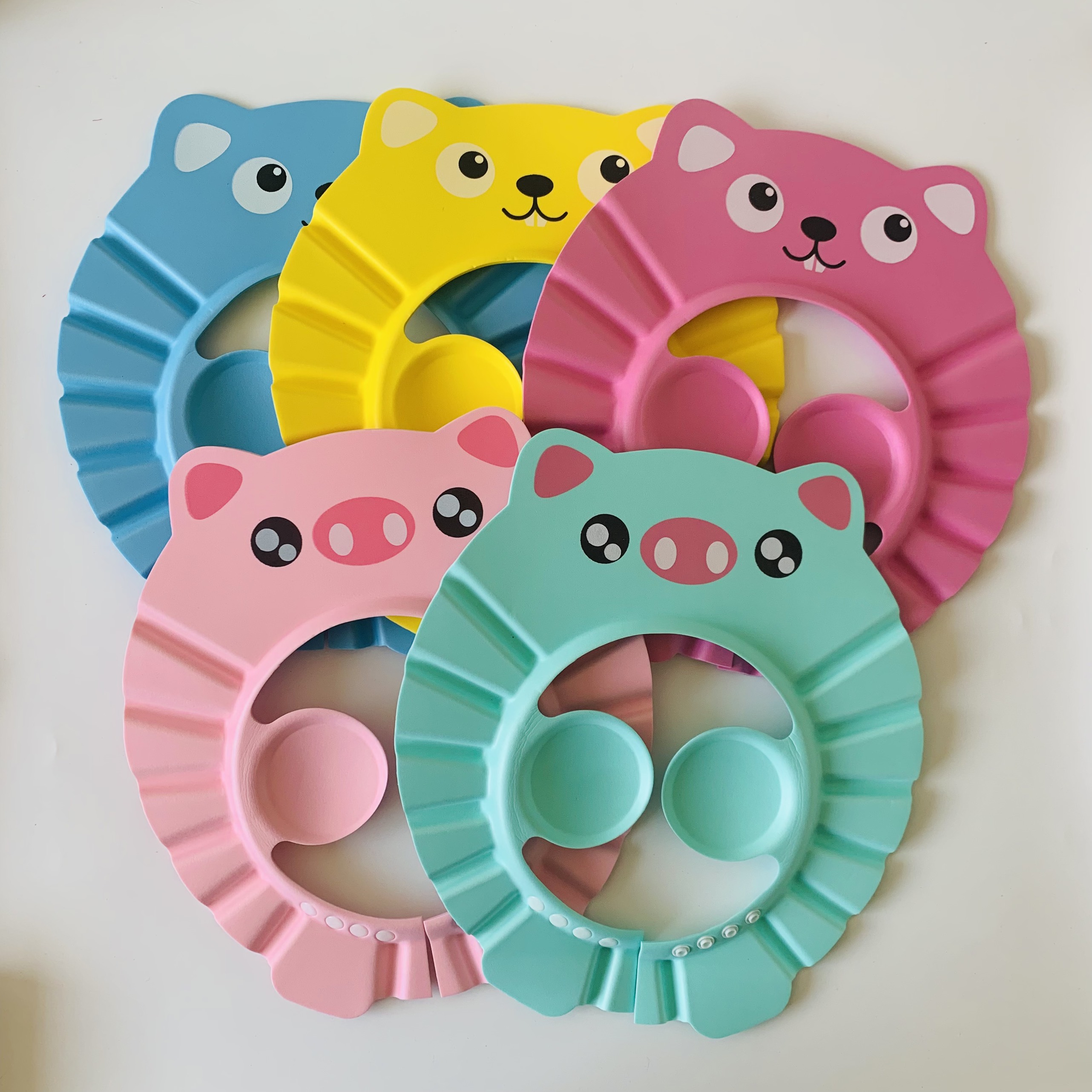 Mũ gội đầu chắn nước bảo vệ tai cho bé 0-6 tuổi mũ tắm hình thú có thể điều chỉnh vòng đầu