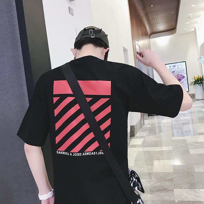 Men's T-Shirt, Round Neck, Short Sleeves, Floral Print, Korean Style, Suitable for Summer, Loose Fit, Student Style, Updated with the Latest Fashion Trends, Quality Product. - 3