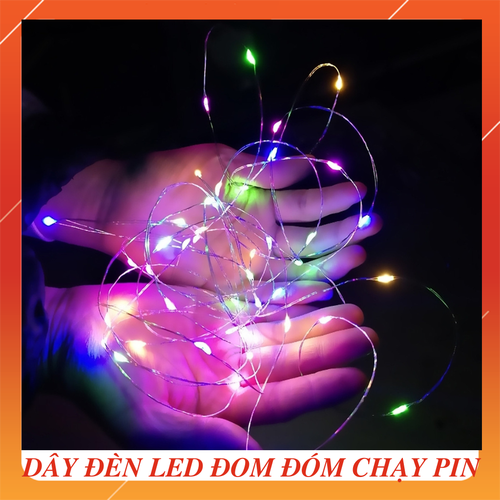 Dây đèn Led đom đóm trang trí dùng pin AA, bóng đèn nháy fairy light cao cấp decor phòng