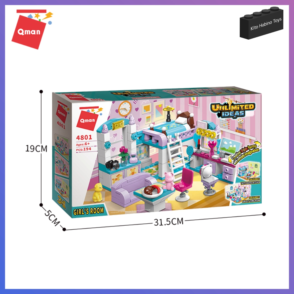 Bộ Lắp Ghép Đồ Chơi Lego Qman Phòng Của Bé Gái 4801 Cho Trẻ