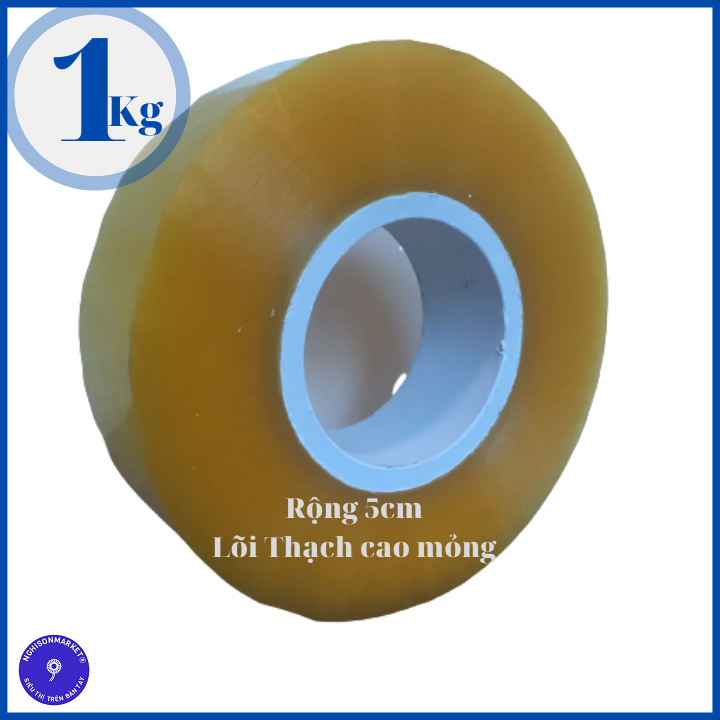 Băng keo dính cuộn to 1kg bảng 5cm lõi mỏng đủ cân loại tốt