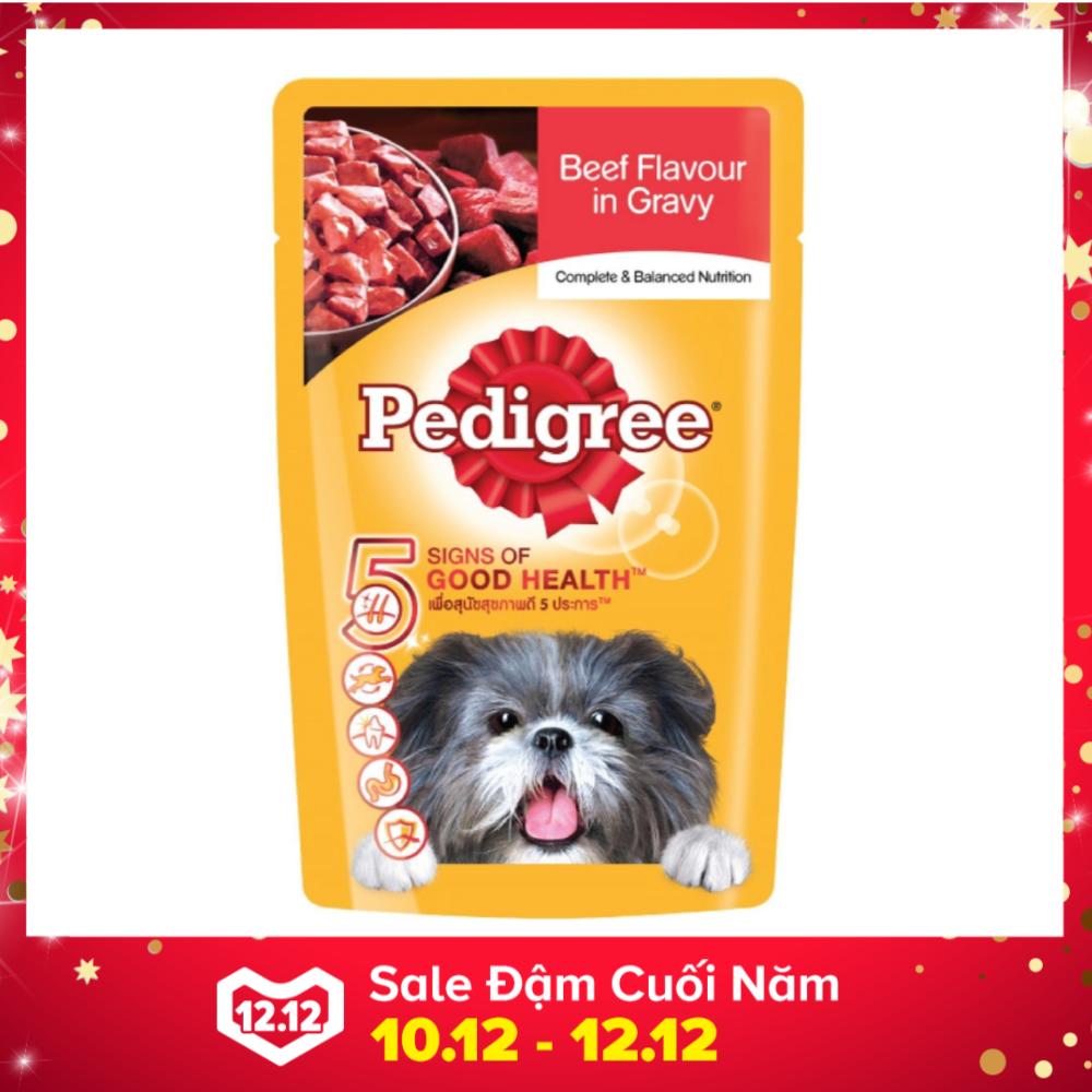 Thức ăn dành cho chó con Pate Pedigree vị thịt bò nấu sốt dạng túi