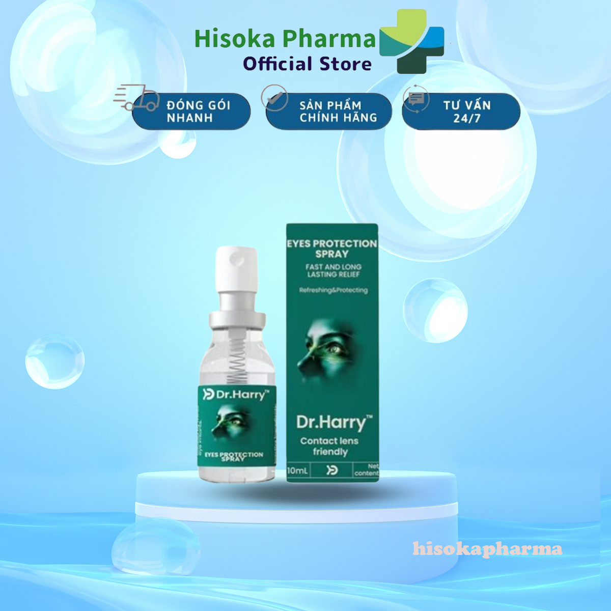 Xịt Nhỏ Mắt Thư Giãn DR.HARRY Lutein Calendula - Xịt DR.HARRY Dịu Mắt Đau Mắt, Mỏi Mắt, Hỗ Trợ Bảo Vệ Mắt Tự Nhiên