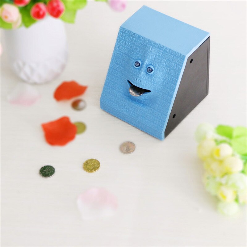 Human Face Piggy Banks Eating Coin Money Safe Box Eats Sensor Coin Box For Money Saving Creative Safes Piggy Bank Children Gift