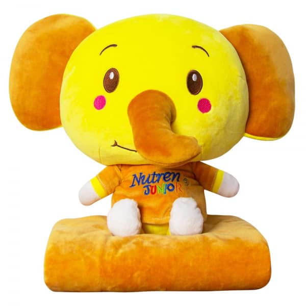 Bộ mền gối voi Nutren junior - Thú nhồi bông voi con kèm mền cho bé