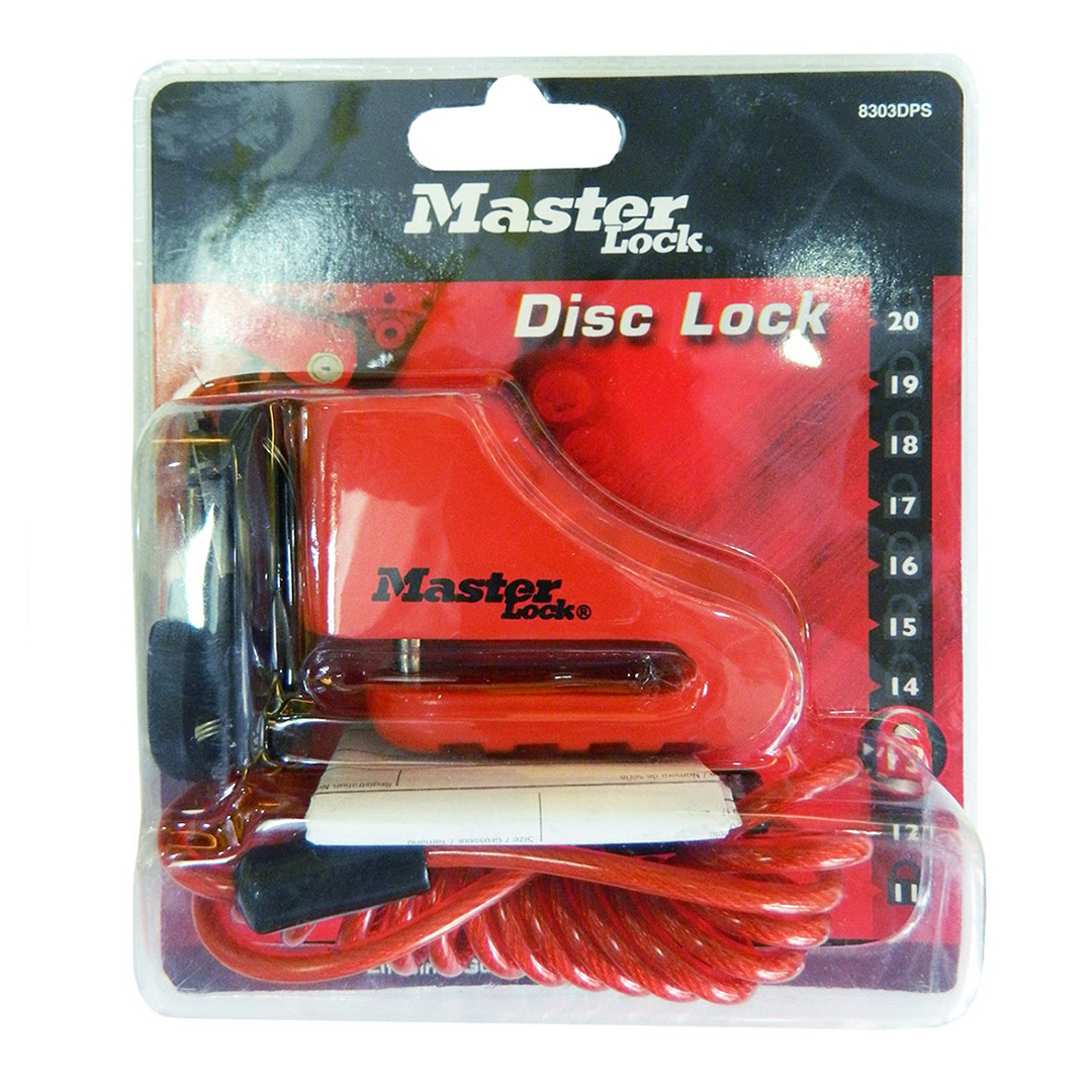 Ổ khóa đĩa xe máy Master Lock 8303 EURDPS+ màu đỏ - MITISHOP