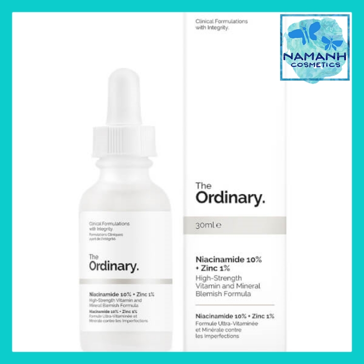 Serum cho da mụn, giảm thâm, cân bằng nhờn The Ordinary Niacinamide 10% + Zinc 1% 30ml