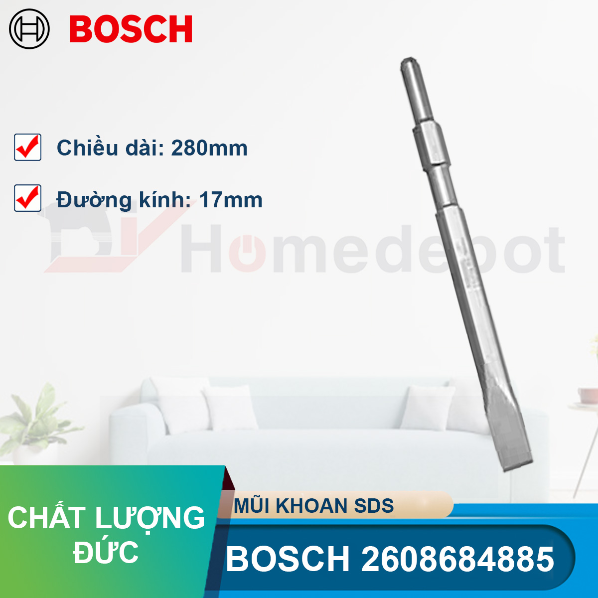 Mũi đục bosch hex 17x280mm