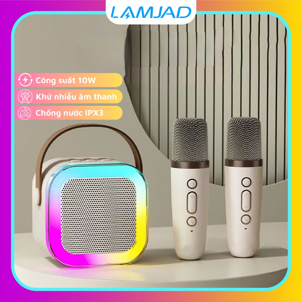 Loa Bluetooth Karaoke Mini  K12 kèm mic không dây công suất 10W Loa Bluetooth Mini Tai Nghe Bloutooth