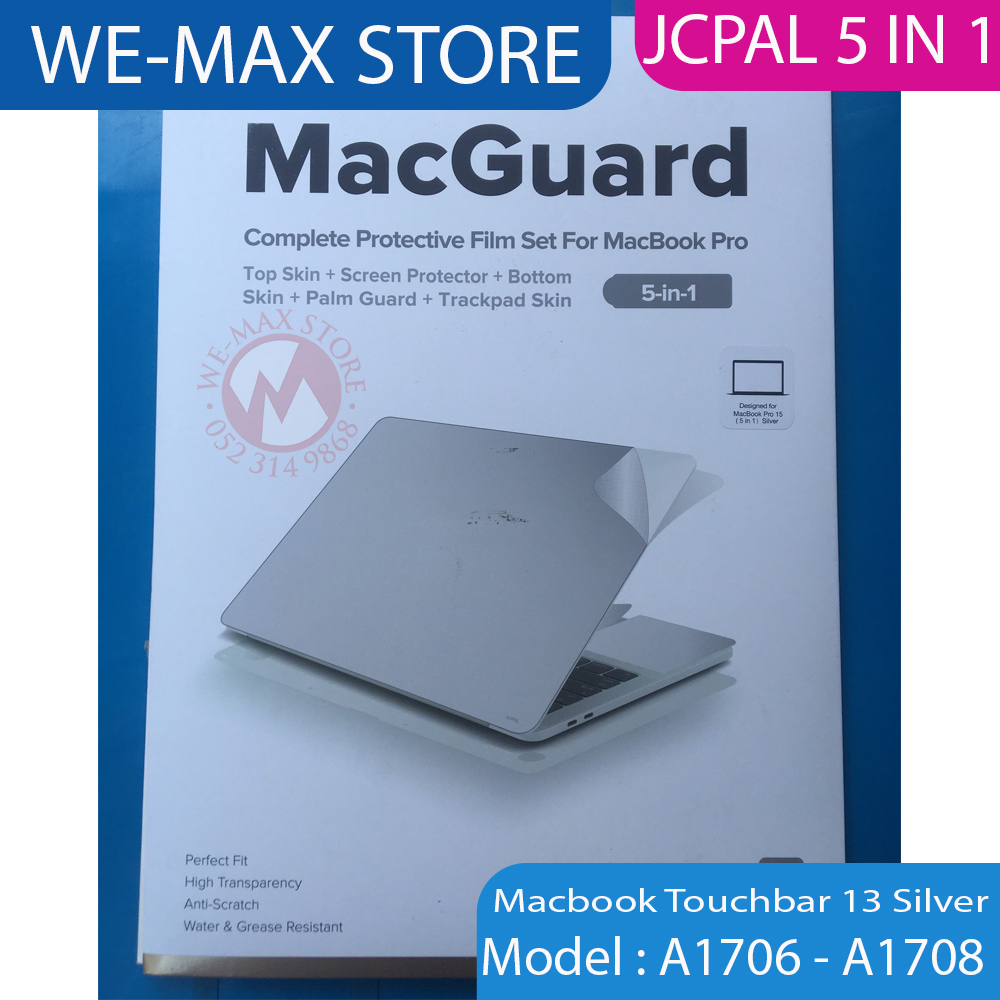 Bộ dán Full 5 IN 1 JCPAL MacGuard Macbook Pro 13 Touchbar Silver -- WE-MAX STORE