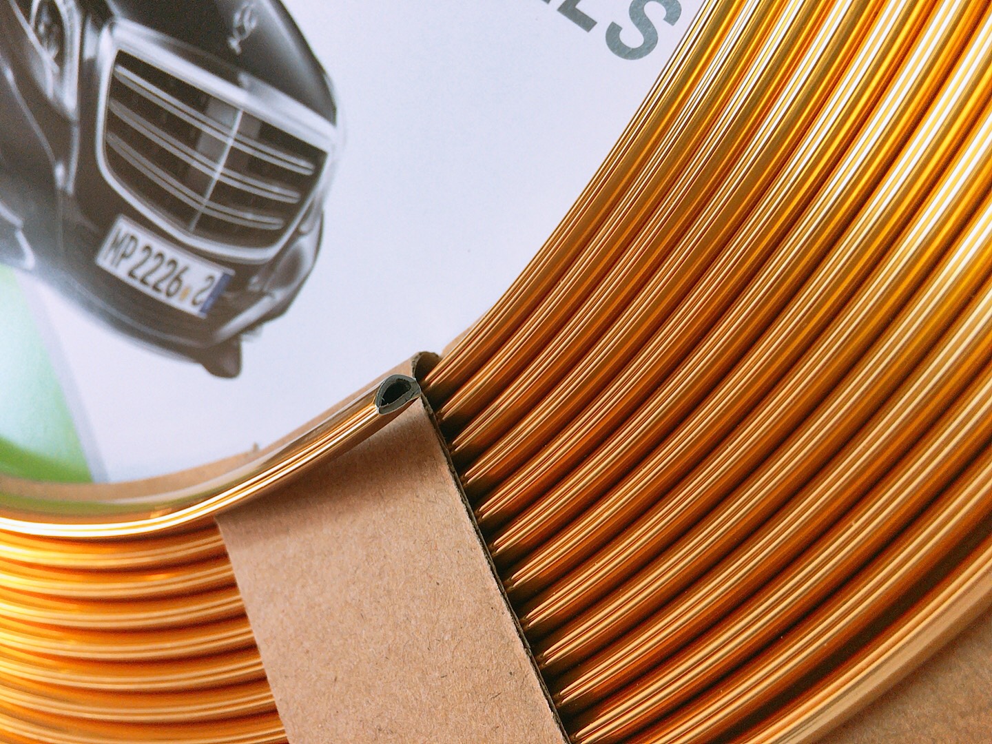 Nẹp viền chữ U mạ Crom trang trí ô tô cuộn 13m màu Vàng Đồng