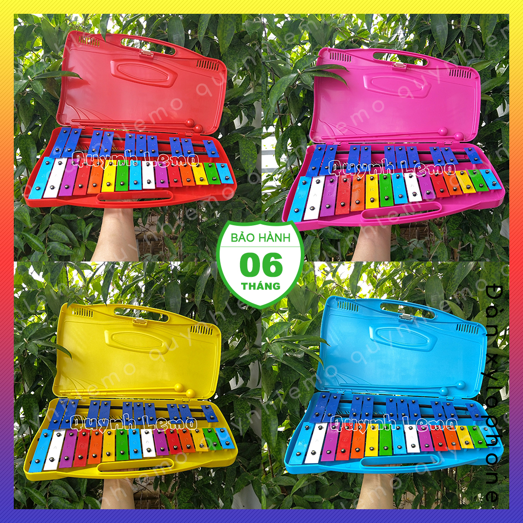 Đàn gõ 25 phím Xylophone QUYNH LEMO cho bé phát triển năng khiếu âm nhạc đầy đủ màu sắc.