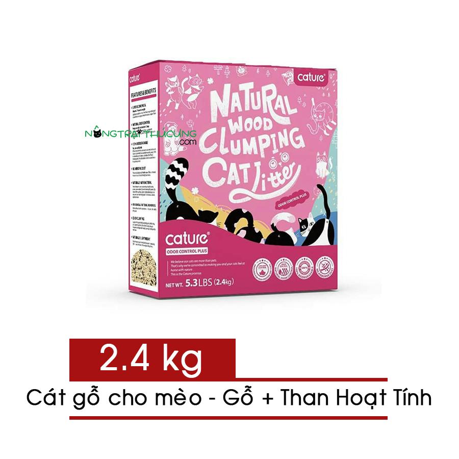 Cát Gỗ CATURE Than Hoạt Tính (Odor Control Plus) - Cát Vệ Sinh Cho Mèo 100% Gỗ Tự Nhiên 2.4kg - [Nông Trại Thú Cưng]