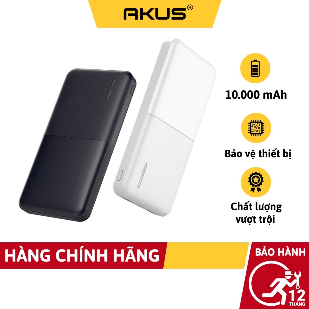 Sạc dự phòng 20000mah 30000mah sạc nhanh 20w chinh hang-giới thiệu sạc dự phòng 20000 mah akus c20 - hàng chínhhãng - bảo hành 12 tháng