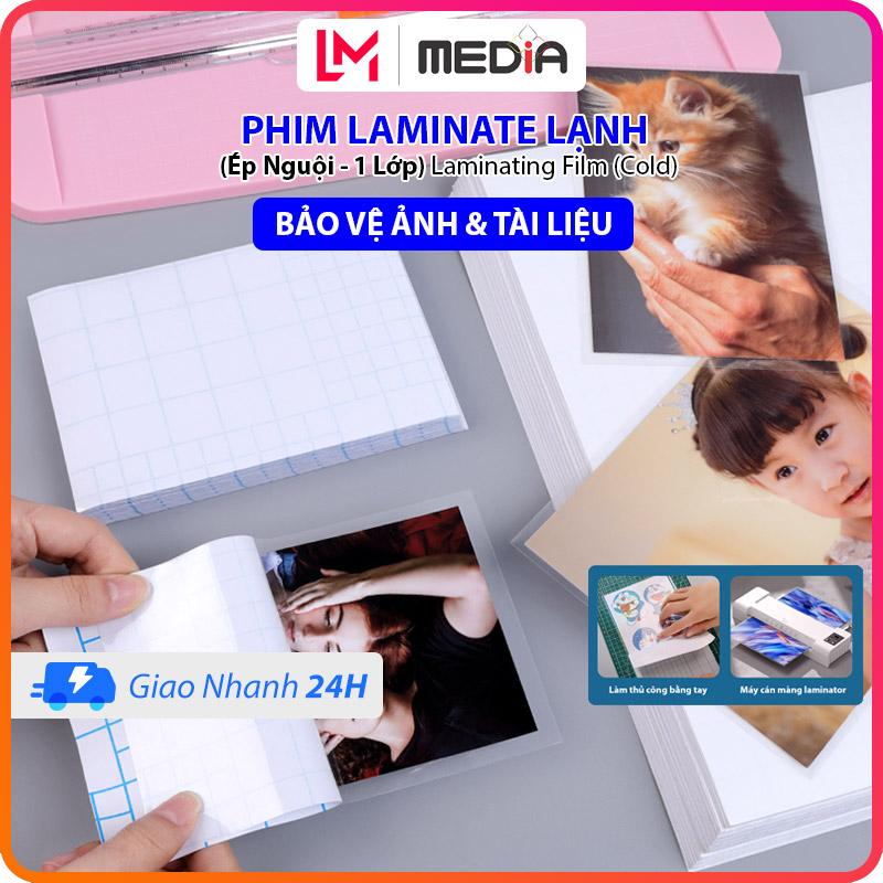 Phim Laminate Lạnh Media A4/A5/A6 Màng Ép Nhựa 1 Lớp Cán Nguội Ảnh Màu, Laminating Film Cold