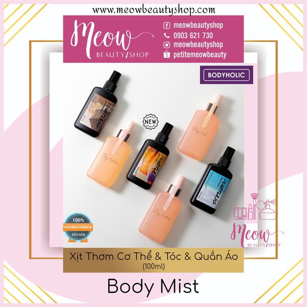 Bodyholic Body Mist - Xịt Thơm Cơ Thể & Tóc & Quần Áo Nam Nữ (100ml)