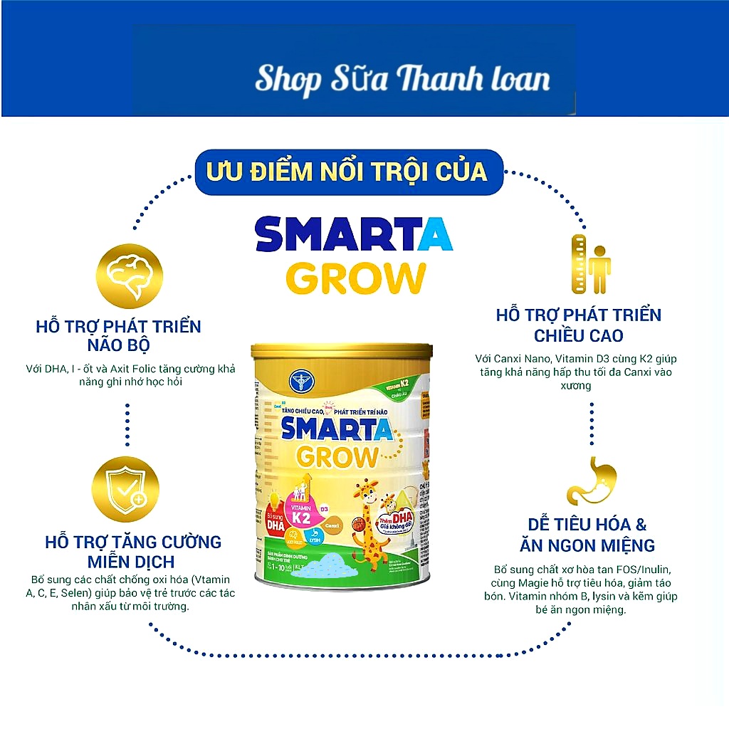 Sữa bột nutricare smarta grow 850g .