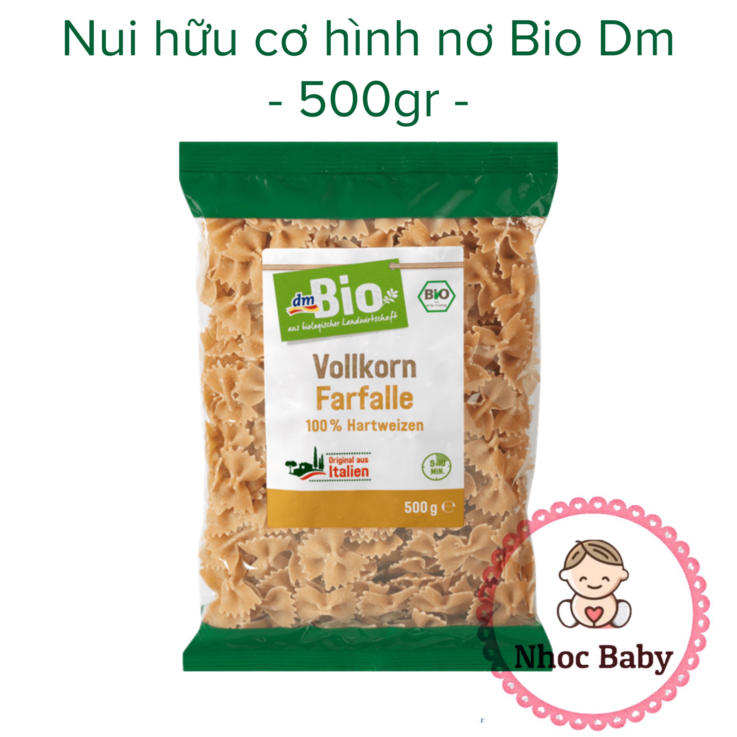 Nui hình nơ hữu cơ dm bio gói 500gram - gói 500g