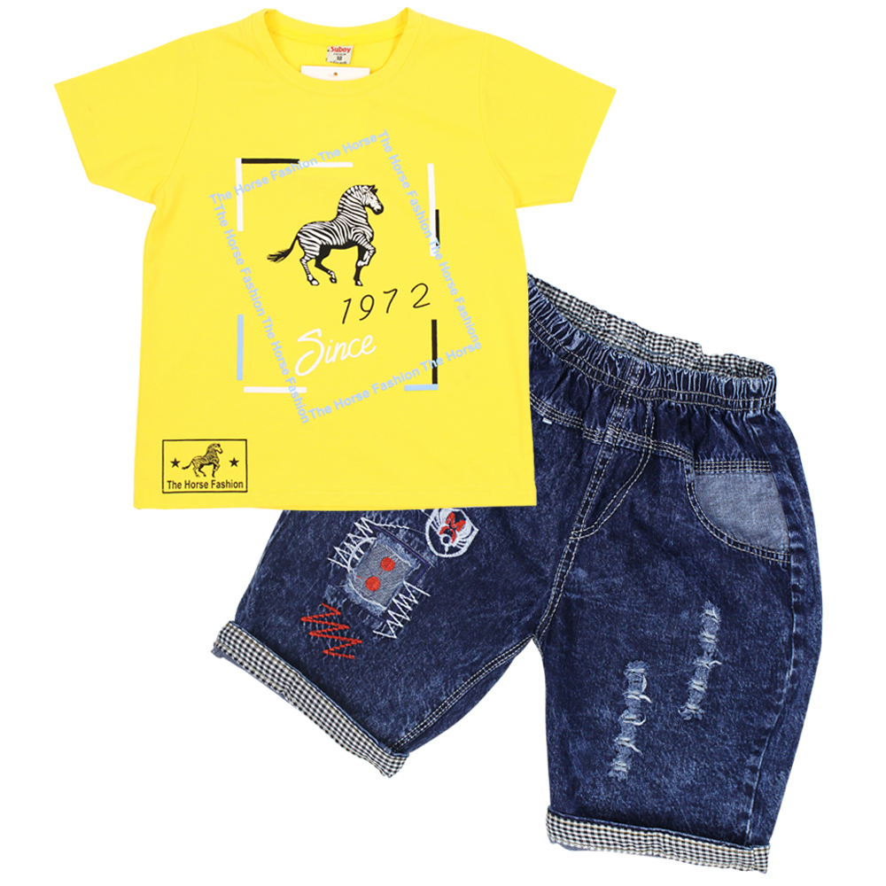 [HCM]Set đồ bé trai quần Lửng Jean phối áo thun cotton 100% cho bé từ 19-36kg - Vải thấm hút mồ hôi tốt [ ẢNH THẬT 100% DO SHOP CHỤP ]