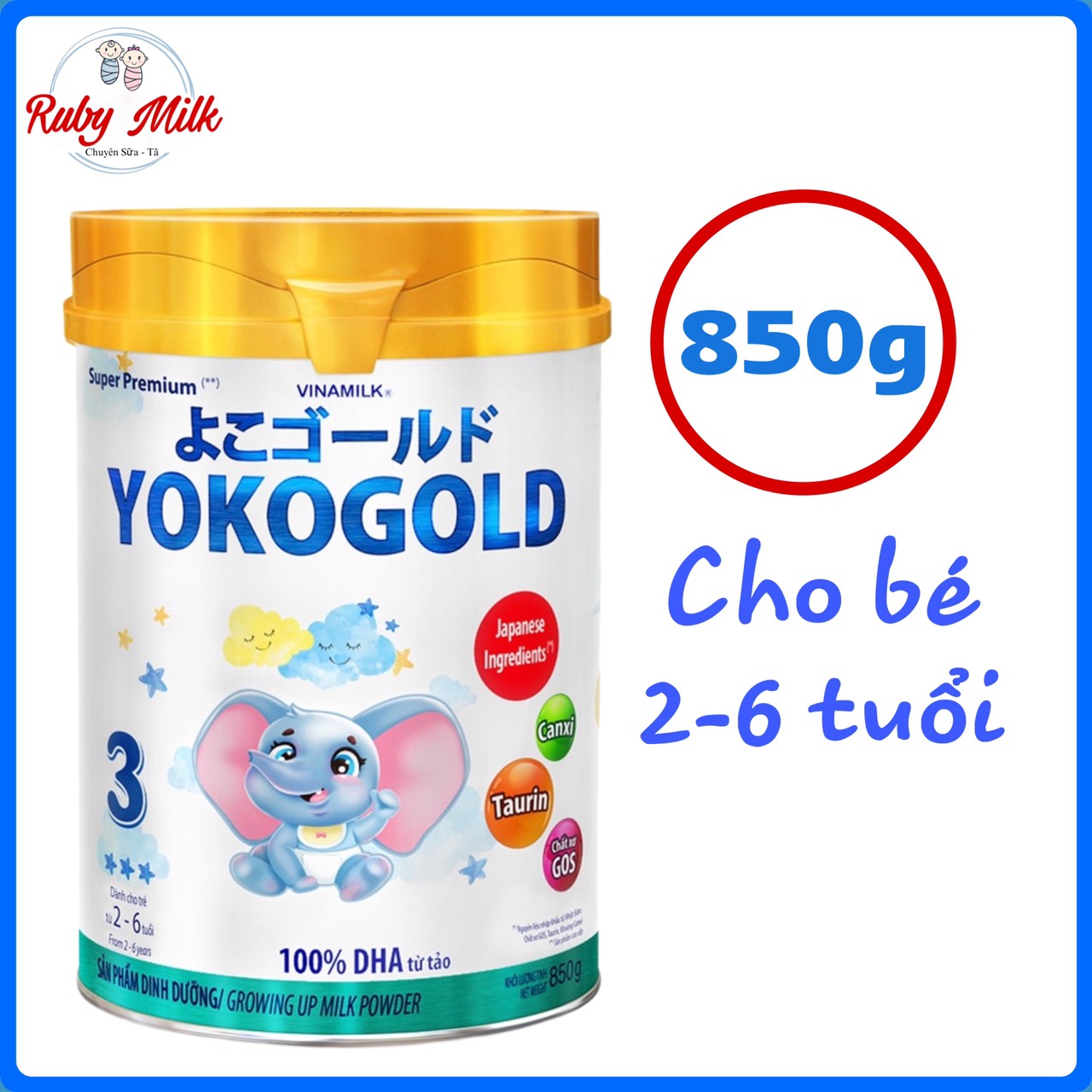 Sữa vinamilk yoko gold 3 lon 850g