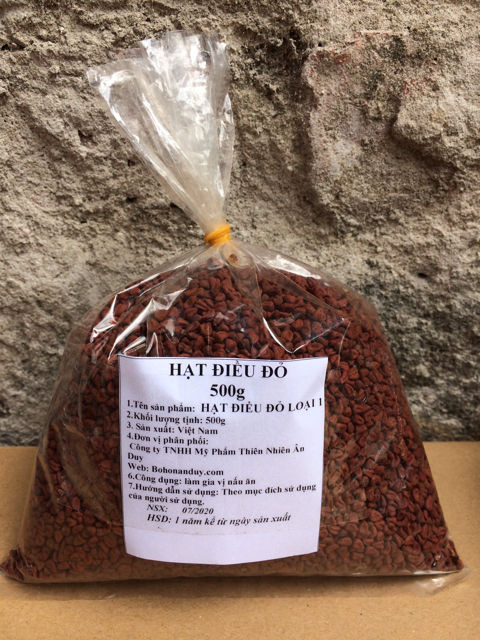 Hạt điều đỏ tạo màu 500g