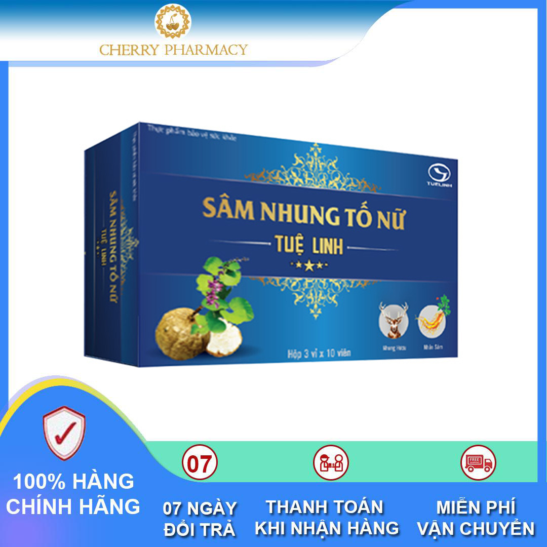 Cherry pharmacy combo 3 hộp sâm nhung tố nữ tuệ linh bổ sung nội tiết tố nữhộp 20 viên