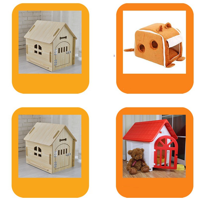 Nội thất thú cưng Nhà gỗ cho chó dạng chuồng chó bằng gỗ mái nhọn