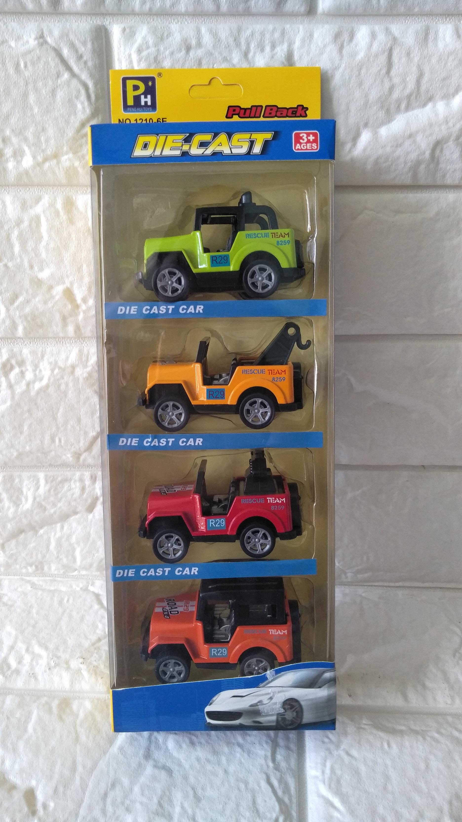 Đồ chơi xe jeep bằng sắt cho bé 4 chiếc