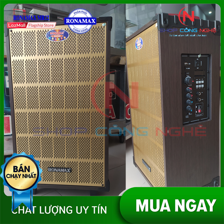 [SHOP HỖ TRỢ KIỂM HÀNG] Loa Kéo RONAMAX MR12 KARAOKE Công Xuất 300W Bass 30 cực khủng loa to THÙNG GỖ