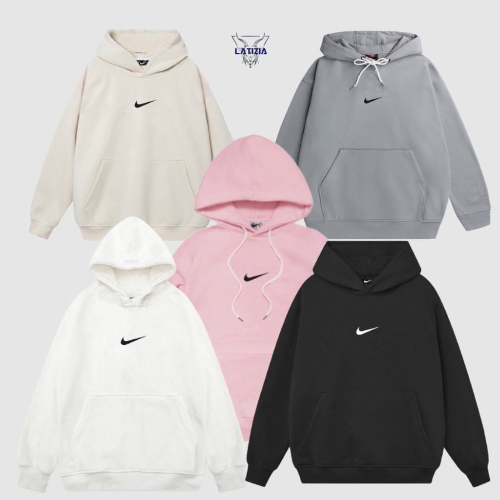 Áo hoodie nike thêu dày dặn khoác nỉ nam nữ unisex LATIZIA basic nam nữ form rộng