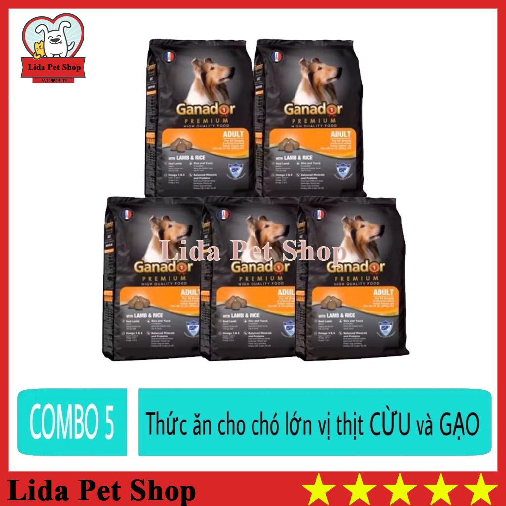 HN- Thức ăn vị thịt Cừu và Gạo cho chó trưởng thành - Thức ăn Ganador Adult 400g - Lida Pet Shop