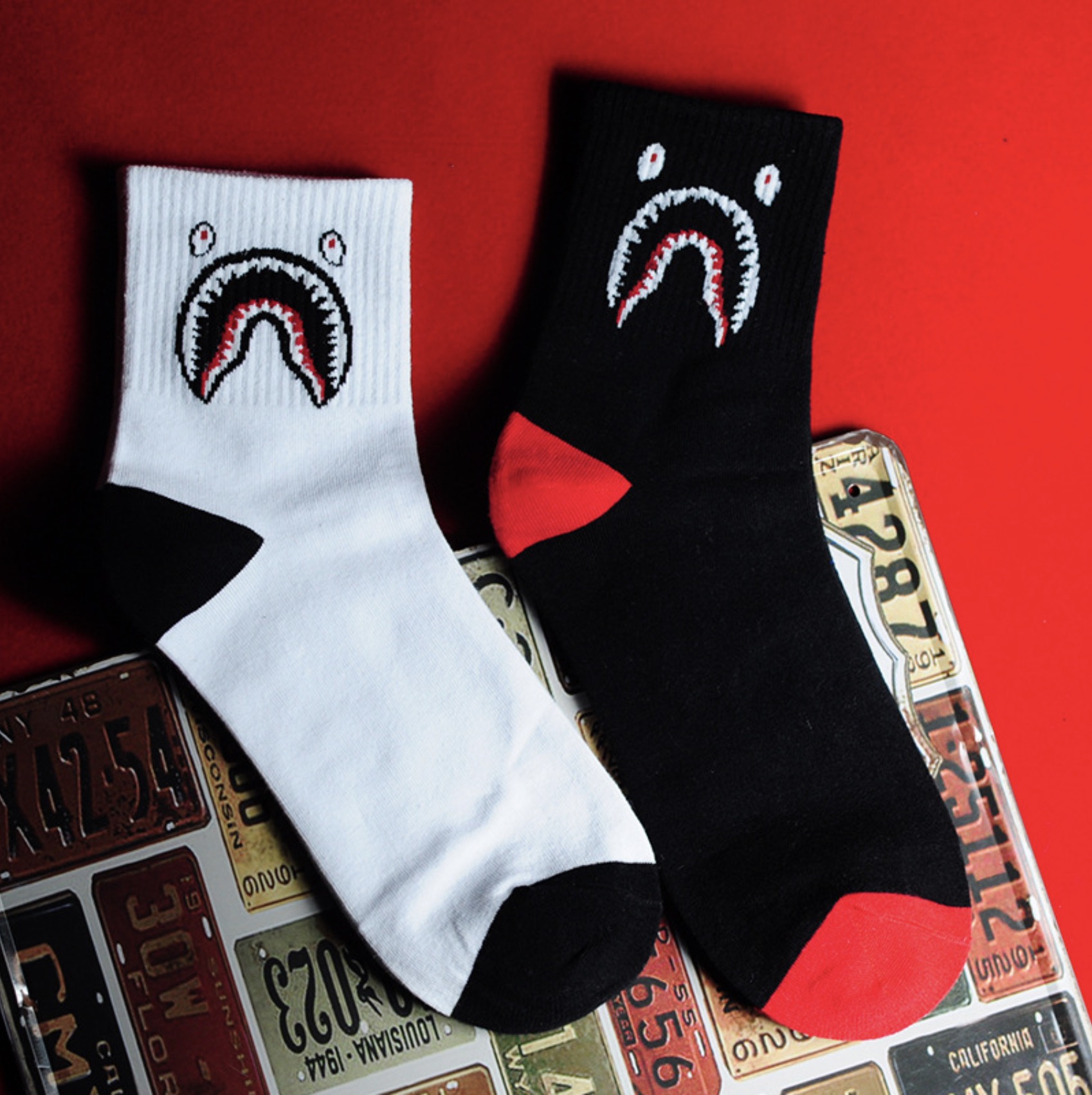 Vớ tất bape cá mập cao cổ