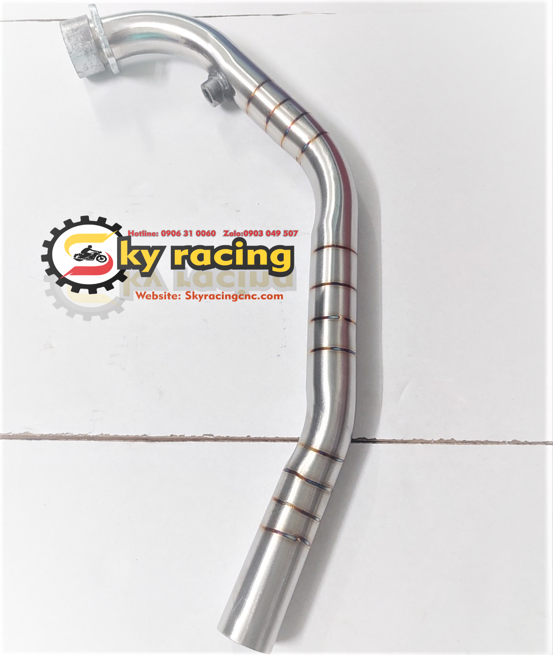 Cổ pô INOX 304 gắn pô zin cho xe Winner v1 mối hàn titan