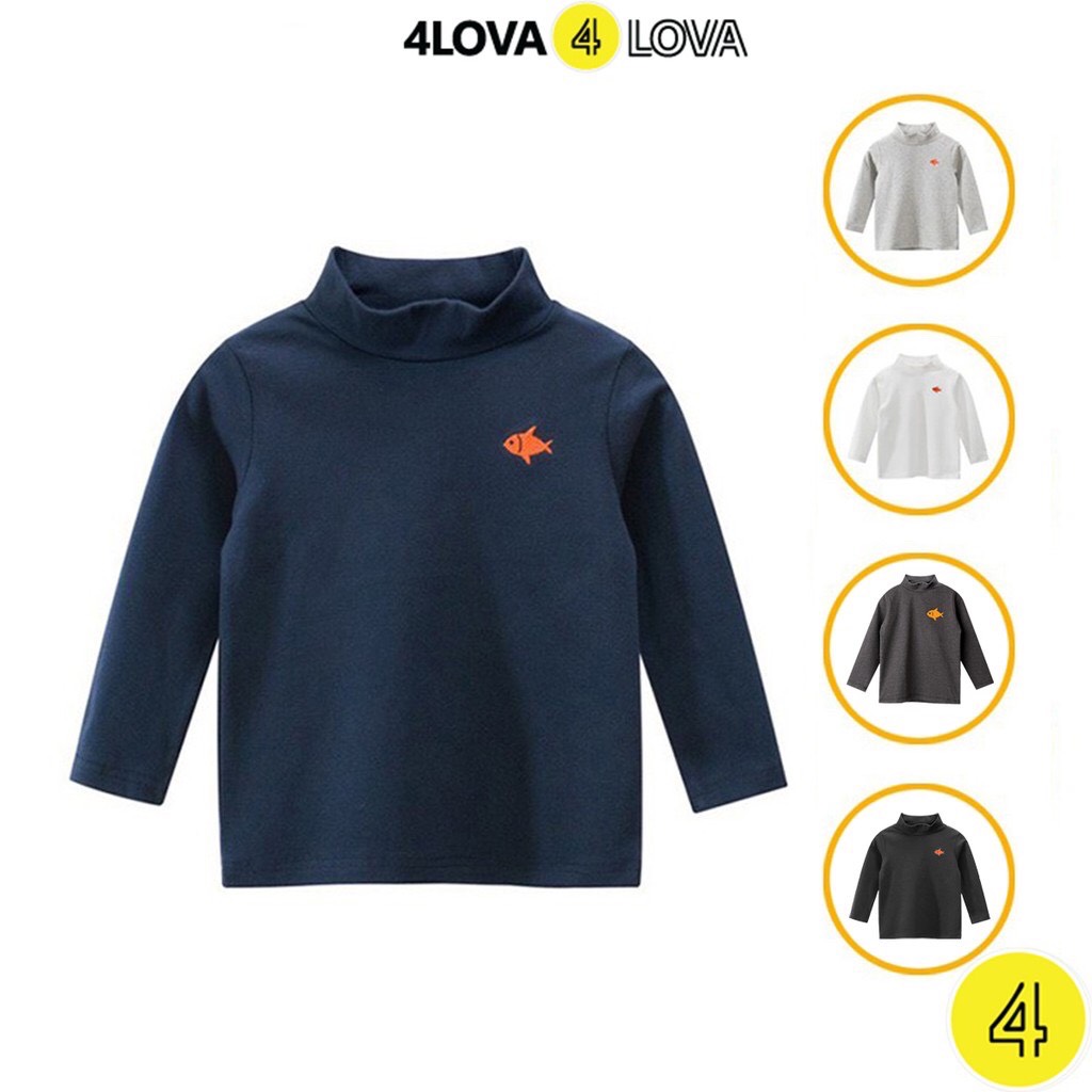 Áo Lót Dài Tay Cổ Cao Che Nắng Và Giữ Ấm Cho Bé Trai - 4Lova - Cotton Cao Cấp, Thấm Hút Mồ Hôi, Mềm Mại Cho Bé - Quần Áo GIữ Nhiệt Trẻ Em
