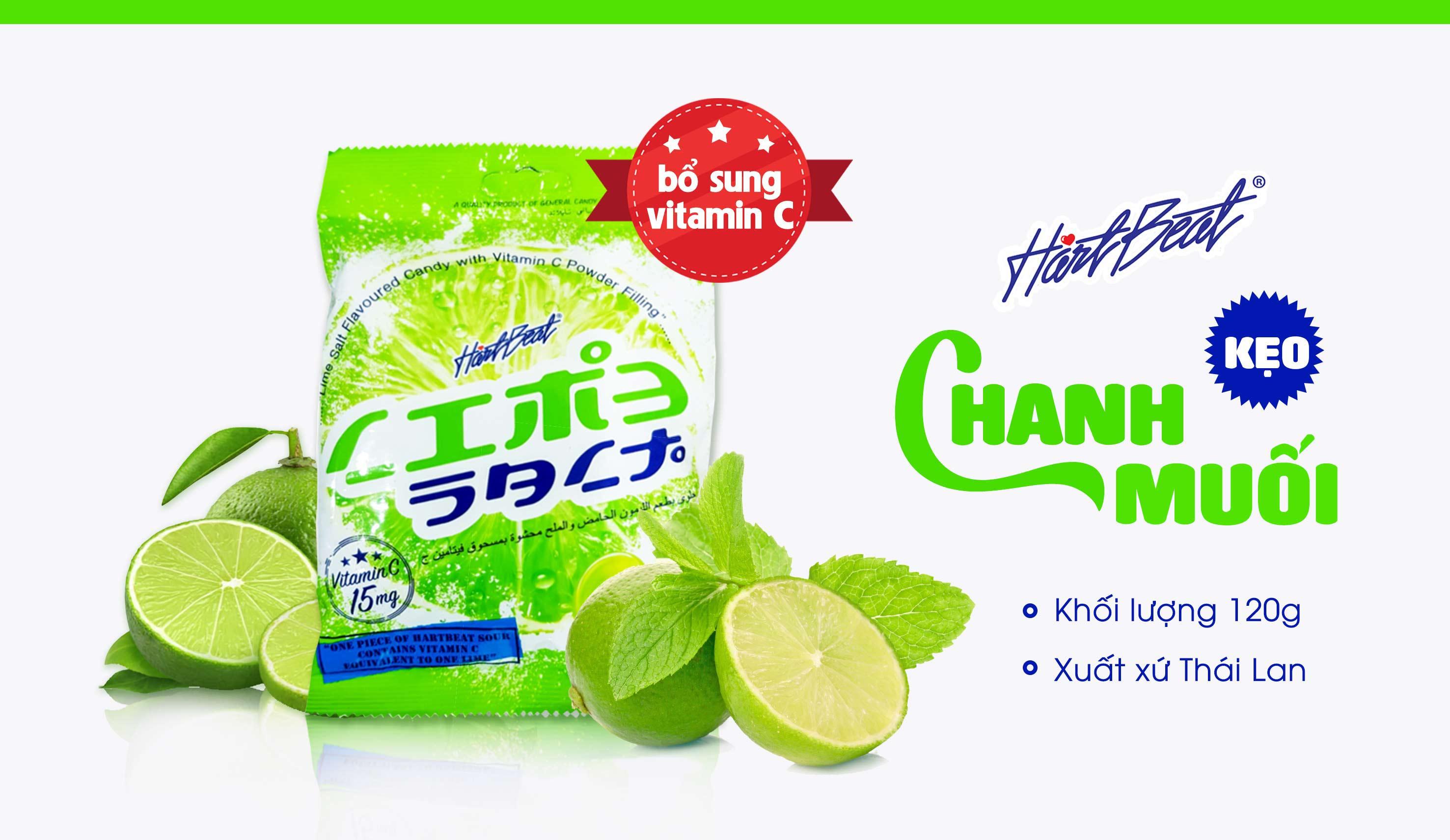 Kẹo Chanh Muối Thái Lan 100g Hartbeat Bổ Sung Vitamin C