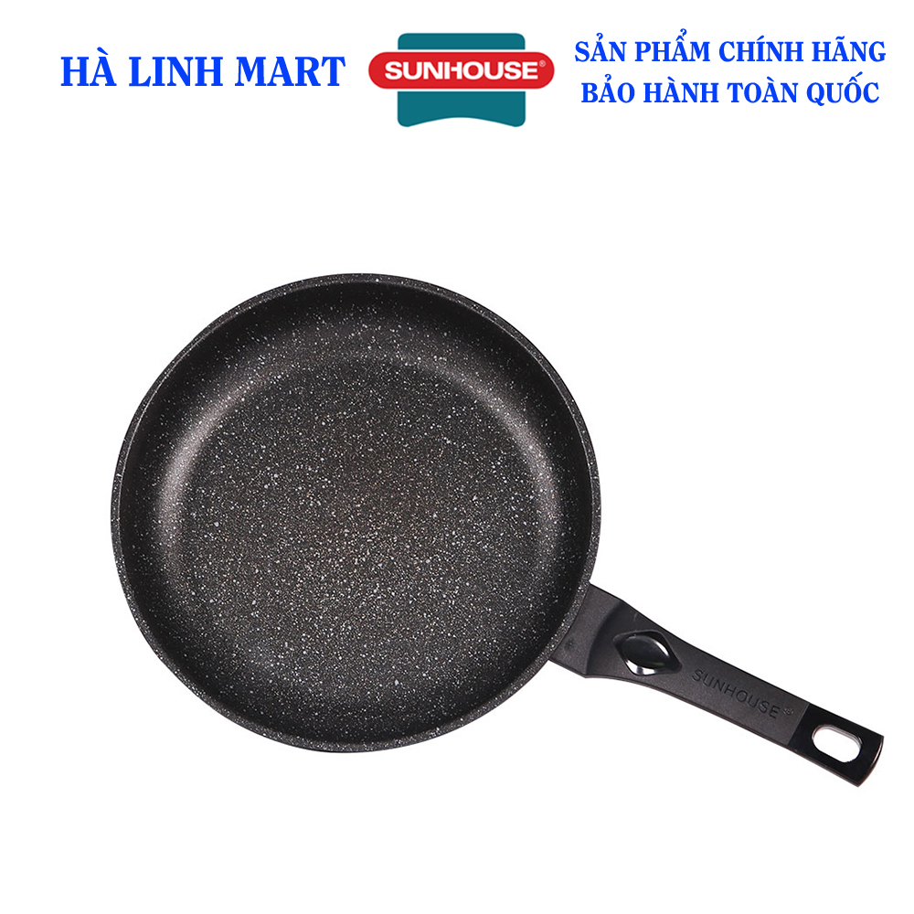Chảo chống dính Sunhouse SBD28, Chảo siêu bền đá, Chảo bếp gas, Chảo dùng bếp ga, Hàng chính hãng