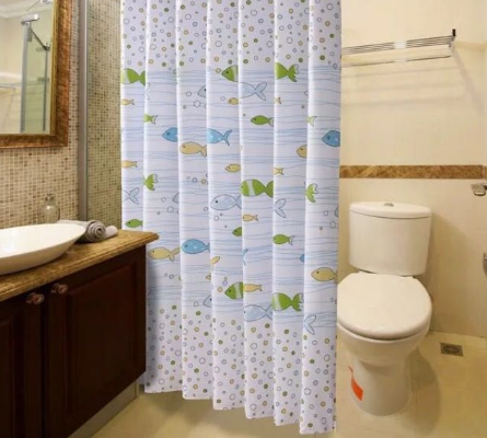 Rèm phòng tắm Không thấm nước hình con Cá, màn treo nhà tắm chống nước, rèm nhựa PEVA