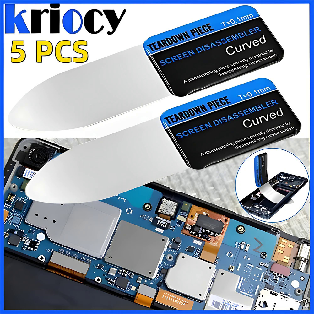 1-5PCS điện thoại di động cong màn hình LCD spudger mở Pry thẻ công cụ siêu mỏng linh hoạt điện thoại di động tháo rời thép kim loại