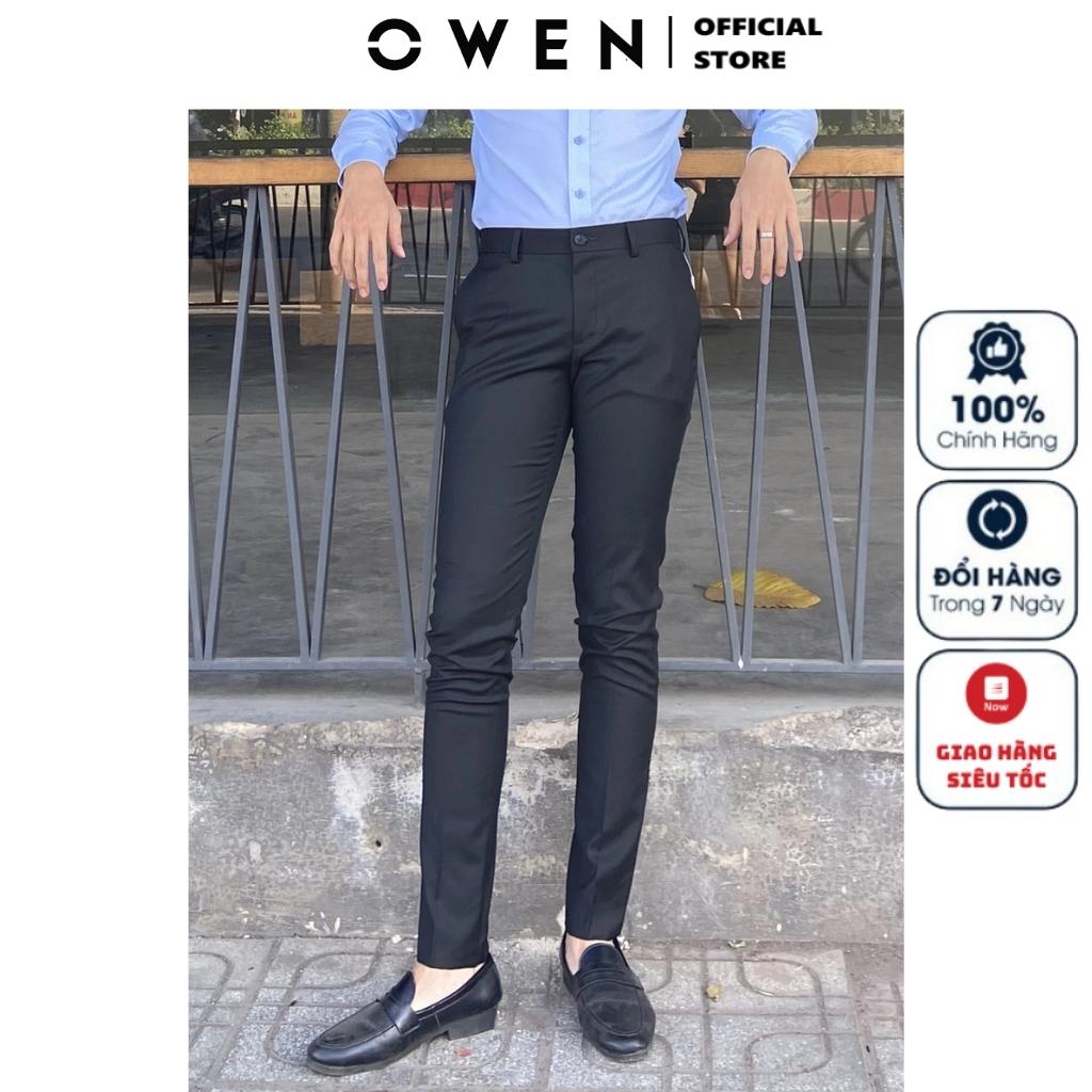 Quần âu tây nam công sở cao cấp OWEN QS220266 dáng slim fit ống ôm màu màu