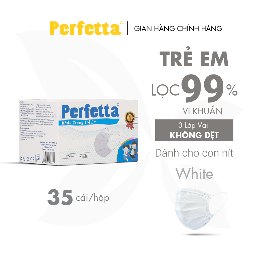 Khẩu trang cao cấp Perfetta Trẻ em dành cho trẻ từ 6 đến 12 tuổi