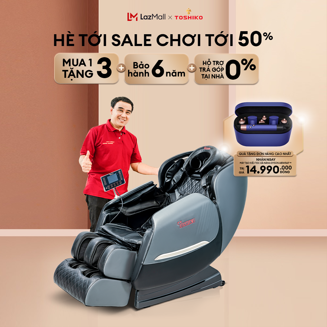 Ghế massage toàn thân điều khiển giọng nói, cảm ứng Tiếng Việt Cao Cấp Nhật Bản Toshiko T9, sở hữu con lăn 4D massage di chuyển, dòng ghế đa năng với khả năng tự điều chỉnh dáng ngồi