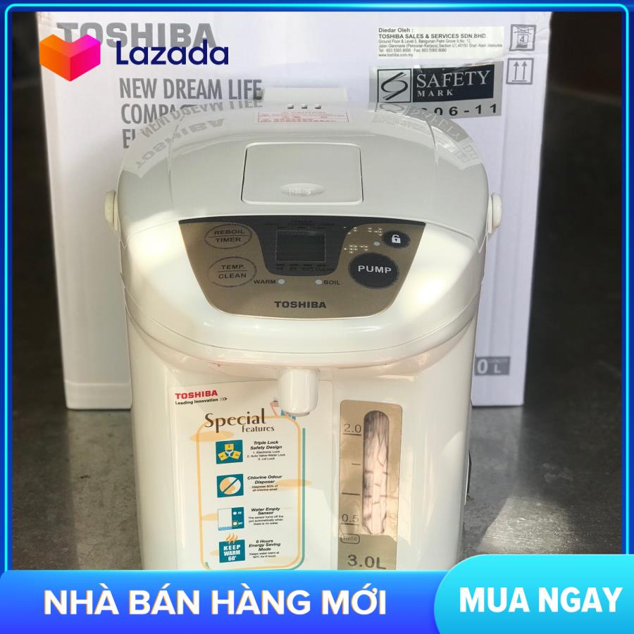 Bình thủy điện Toshiba 3 lít PLK-30FL(WT)VN, sản phẩm được bảo hành 12 tháng ( bảo hành điện tử )